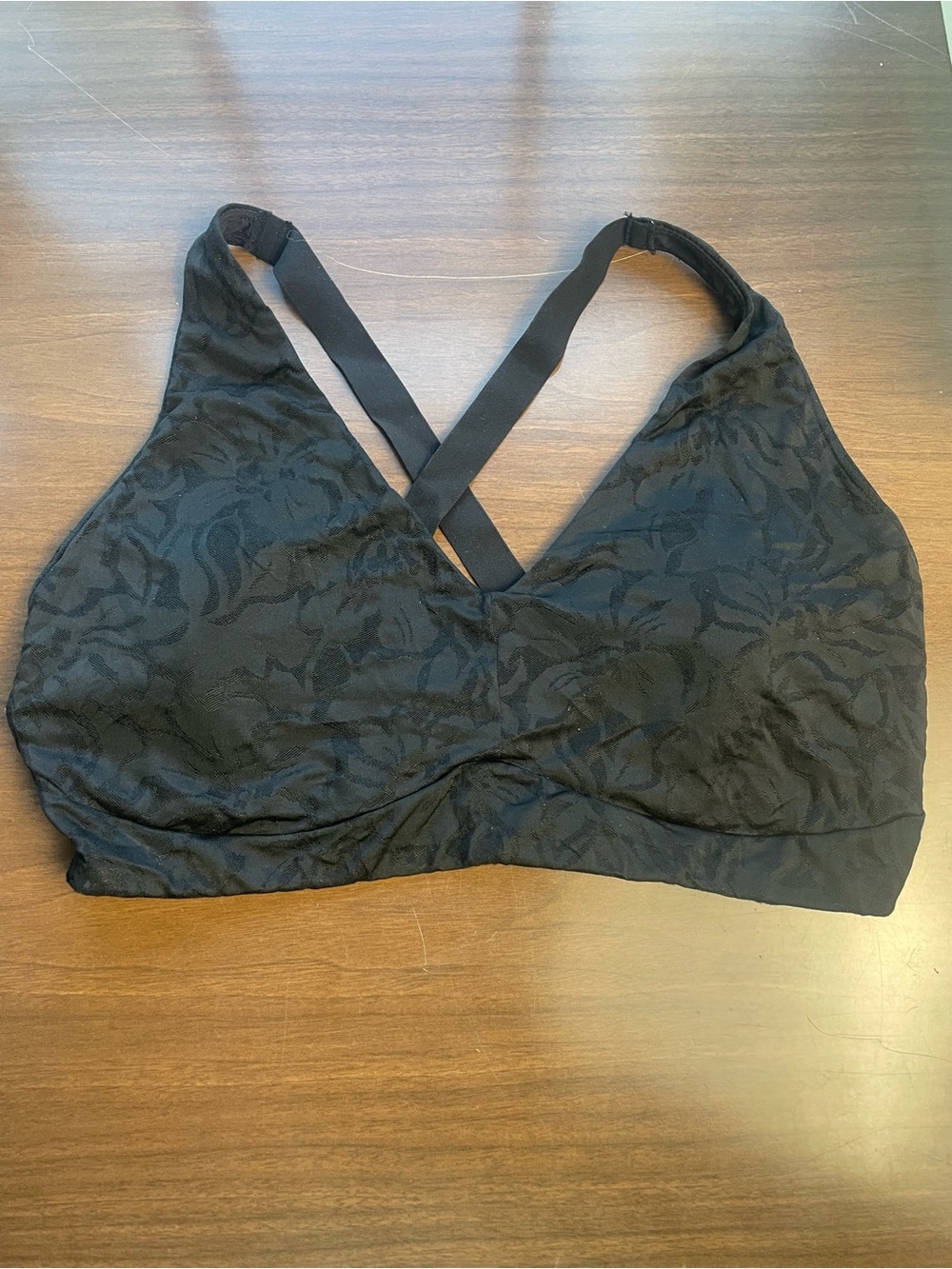Jockey Black Cross-Back Comfort Bralette with Subtle Jacquard